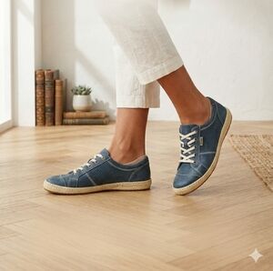 Josef Seibel Leather Sneakers Blue Size 40